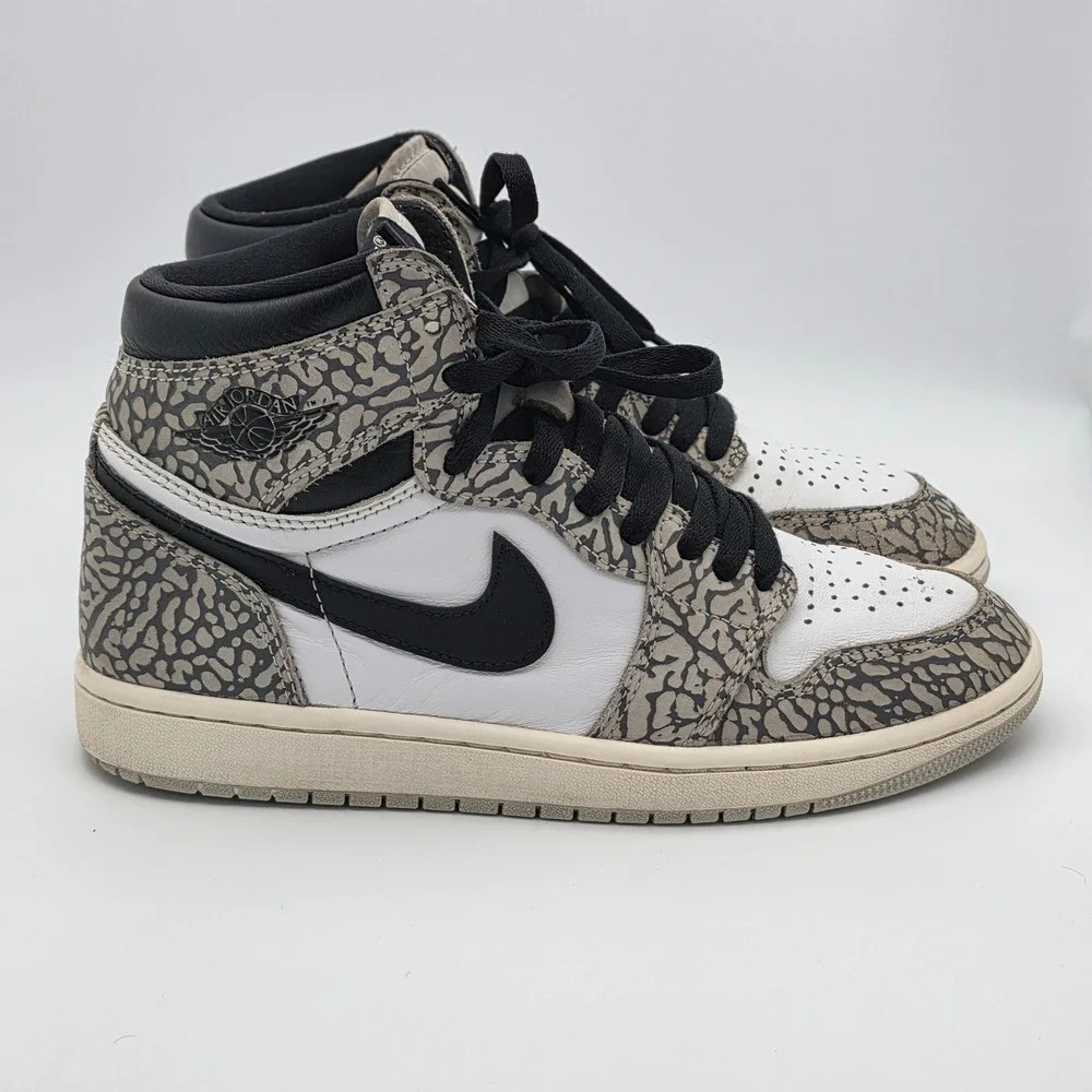 Nike Air Jordan 1 Retro High OG Mens 7 Womens 8.5 White Cement W/Box‎